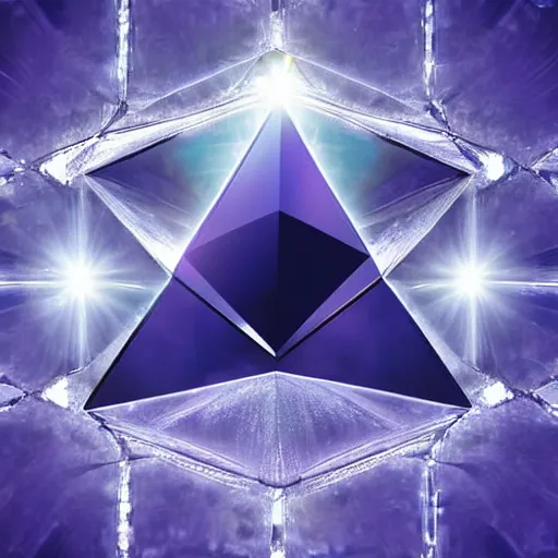 Image similar to realistic ethereum crystal , award winning photograph , 8k , ultra detailed , prism