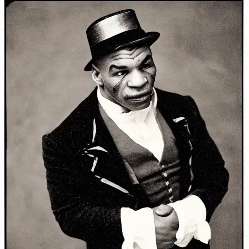 Prompt: Mike Tyson dressed in victorian clothing