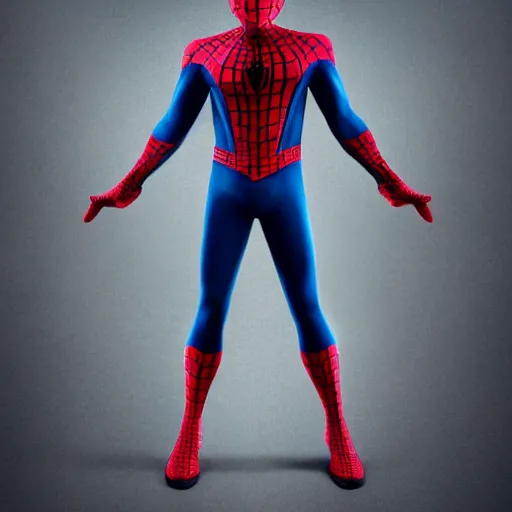 Prompt: A realistic photo of a mixture of Spiderman and Blacl Adam on a white background, hyper-realistic, 8K HDR, 50 mm bokeh, fashion photography.