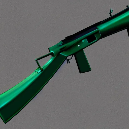 Prompt: 8 k render of an ak 4 7 made out of emerald