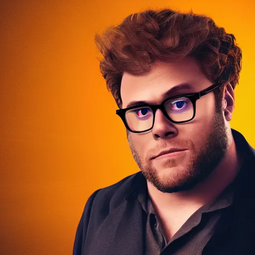 Prompt: seth rogan playing donald trump hiding nuclear secrets by murakami volumetric lighting super detailed colorful octane render 8 k