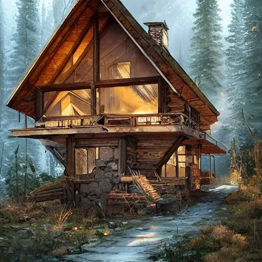 Image similar to a cabin in the woods by Klaus Wittmann