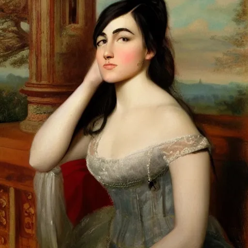 Image similar to sasha grey in an 1 8 5 5 painting by elisabeth jerichau - baumann. painting, oil on canvas