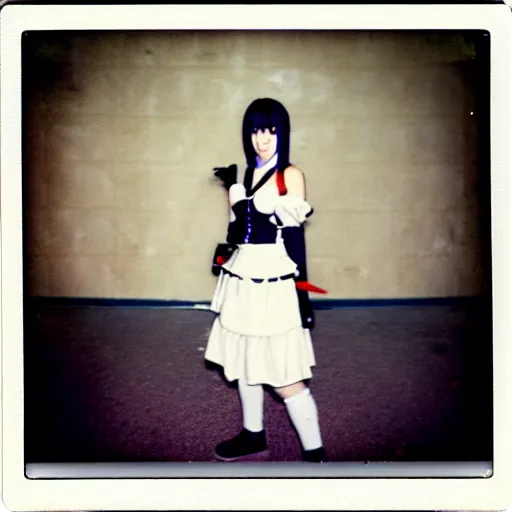 Image similar to atmospheric Polaroid photo of Marisa kirisame cosplayer in an abandoned mall