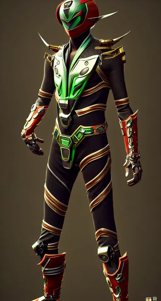 Image similar to kamen rider big belt hero sction pose, full body portrait, human structure bee concept art, human anatomy, intricate detail, hyperrealistic art and illustration by irakli nadar and alexandre ferra, unreal 5 engine highlly render, global illumination