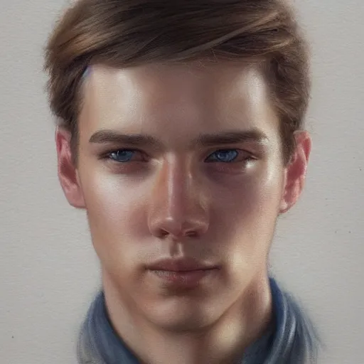 Prompt: Swedish 22 year old male with messy light brown hair and face stubble portrait art by Donato Giancola and Bayard Wu, digital art, trending on artstation, 4k