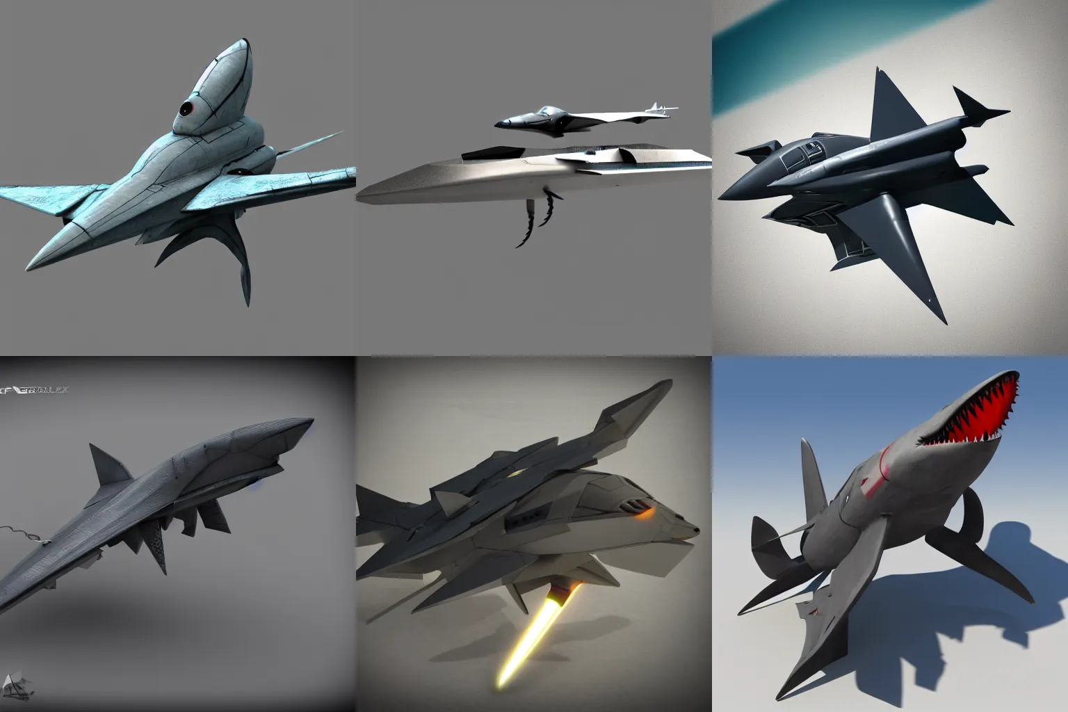 Prompt: a robot shark jet fighter, 3d render, trending on artstation