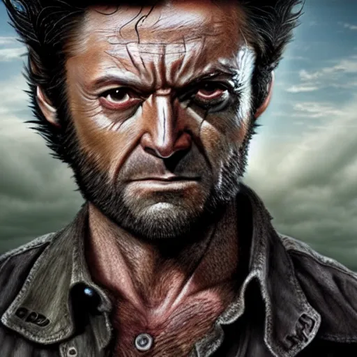 Image similar to wolverine in the walking dead digital art 4 k detailed super realistic