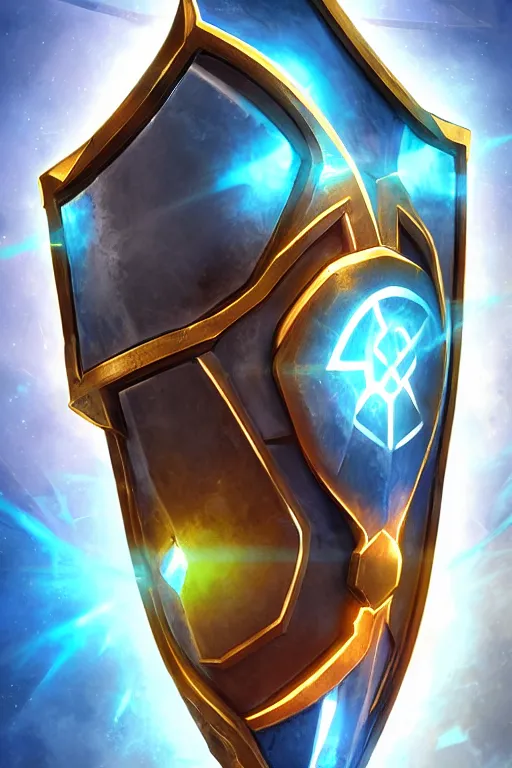 Image similar to shield fantasy epic legends game icon stylized digital illustration radiating a glowing aura global illumination ray tracing hdr fanart arstation by ian pesty and katarzyna da „ bek - chmiel