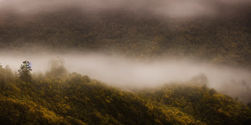 Image similar to foggy appalachian mountain landscape by andreas franke