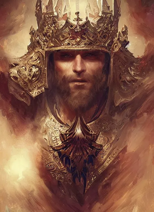 Image similar to digital _ painting _ of _ royal king _ by _ filipe _ pagliuso _ and _ justin _ gerard _ symmetric _ fantasy _ highly _ detailed _ realistic _ intricate _ port