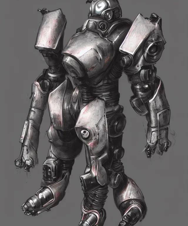 Image similar to an experimental urban combat powered armor in the style of fallout power armor in the style of bubblegum crisis powersuits trending on artstation deviantart pinterest hyper detailed photorealistic highlights and shadow hd 8 k post - processing high resolution