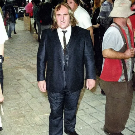 Image similar to Gérard Depardieu dressed as Mario