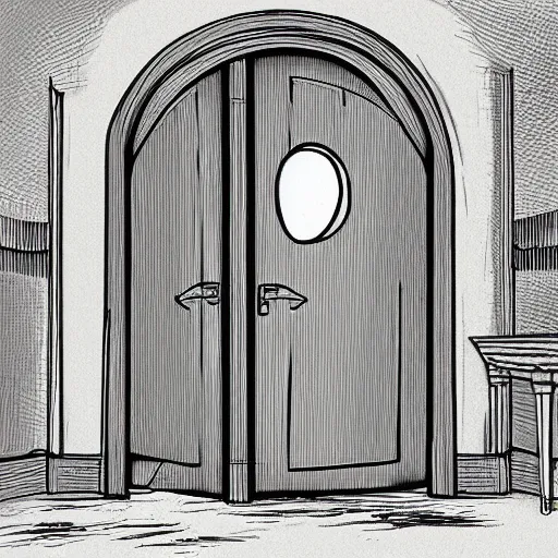 Prompt: Last door that leads to the universe, drawn Hyper realistic.
