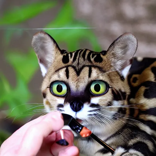 Image similar to high margay smoking weed