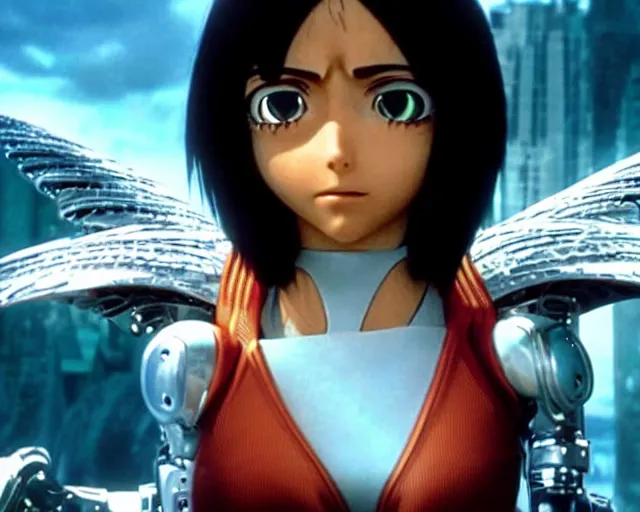 Image similar to a beautiful film still from the battle angel alita sequel, futuristic, cinematic lighting, highly detailed, photorealistic, high resolution