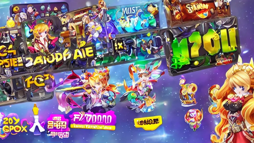 Image similar to mobile phone gacha game opening capsules and loot boxes winning the highest prize