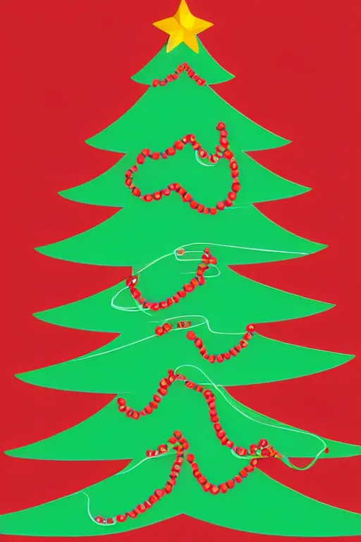 Prompt: minimalist boho style art of a christmas tree, illustration, vector art