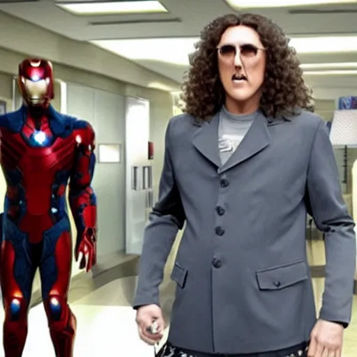 Image similar to weird al in the avengers