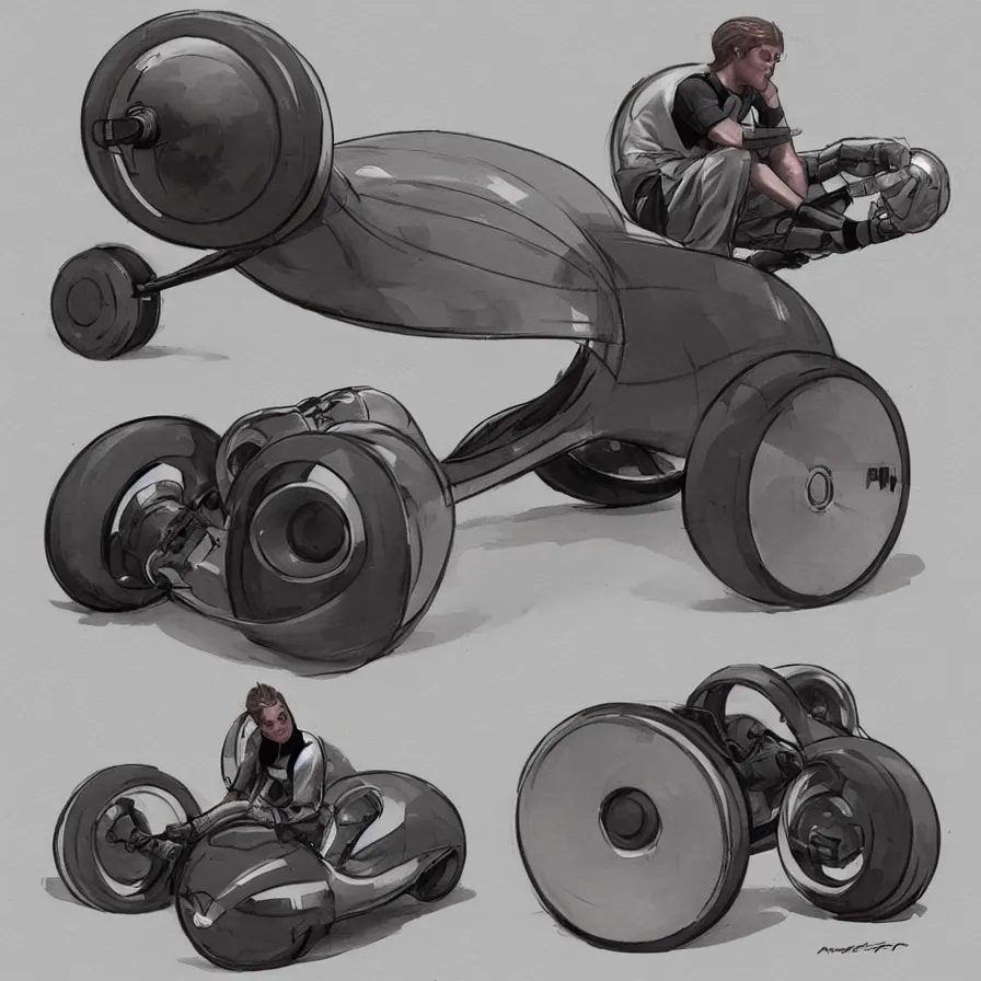 Image similar to a beautiful concept art of futuristic monowheel with rider sitting inside by ralph mcquarrie, trending on artstation.