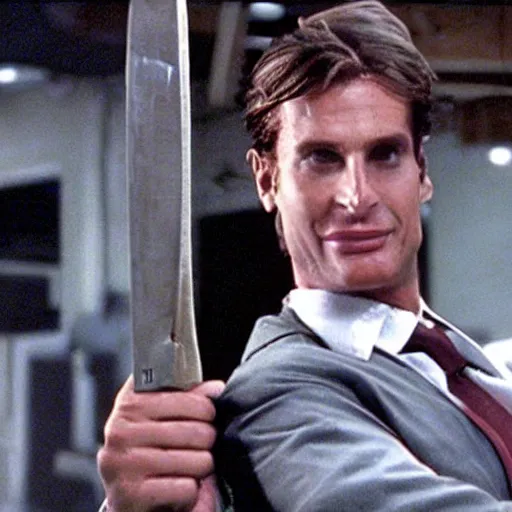 Prompt: A screenshot of Patrick Bateman as a playable character in 'Tony Hawk's Underground' (2003)