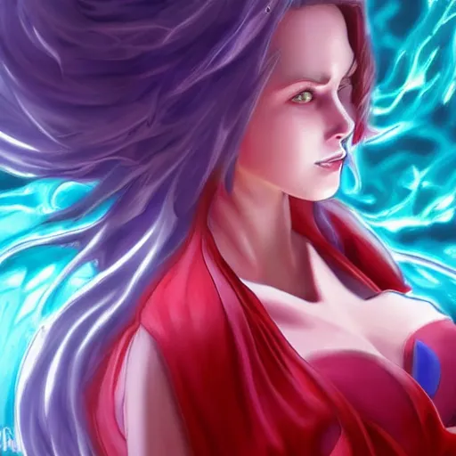 Image similar to Wanda Maximoff ultra instinct, artstation hall of fame gallery, editors choice, #1 digital painting of all time, most beautiful image ever created, emotionally evocative, greatest art ever made, lifetime achievement magnum opus masterpiece, the most amazing breathtaking image with the deepest message ever painted, a thing of beauty beyond imagination or words