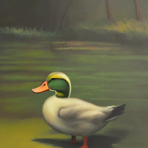 Image similar to a duck on the prowl oil painting Lech Jankowski