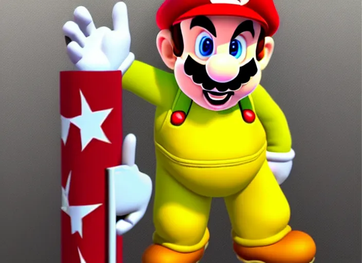 Prompt: super mario wearing vestments outfit