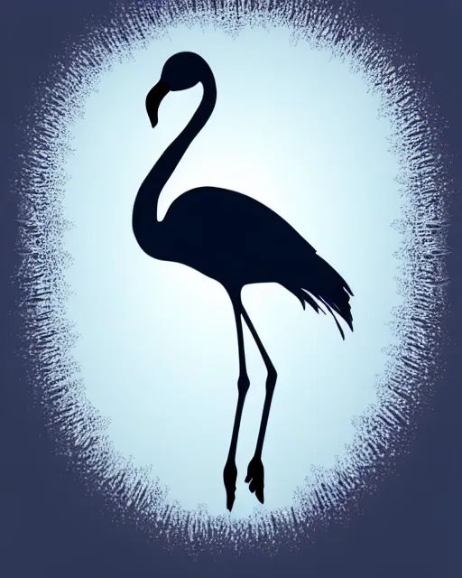 Image similar to silhouette of a flamingo, highly detailed, photorealistic, vector art, 8 k