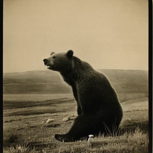 Image similar to the earliest known photograph of the bear helping hand, Colorado 1929