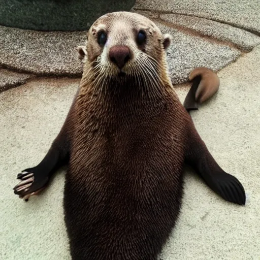 Prompt: nicolas cage cosplay as a sea otter