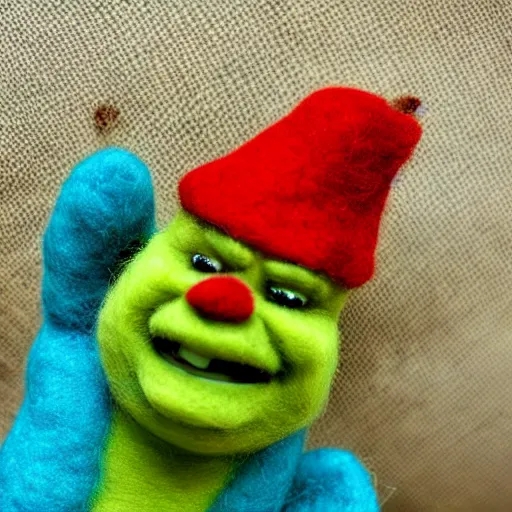 Image similar to shrek needle felted + needle felting art