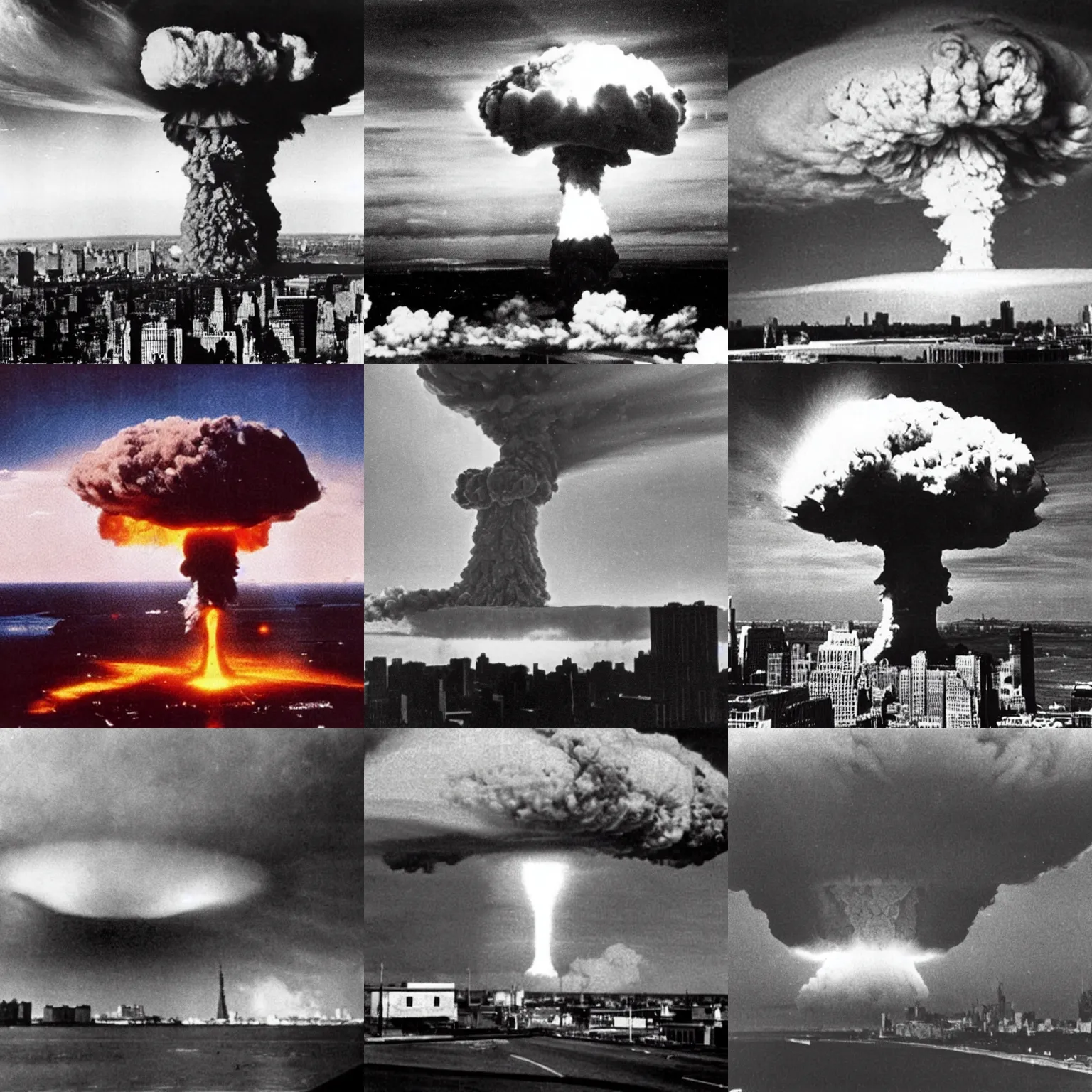 Prompt: nuclear explosion in new york in 1 9 6 0