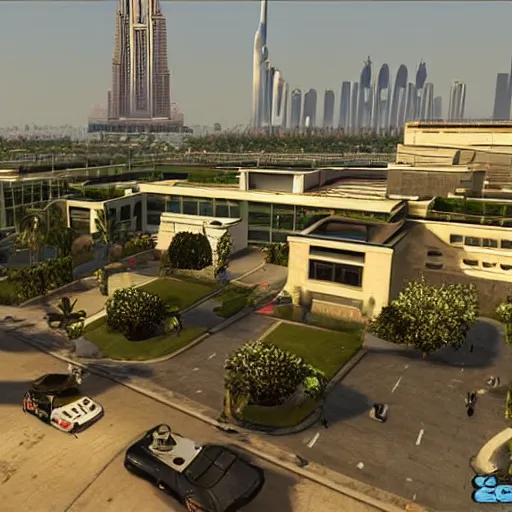 Prompt: gta : dubai, rococo details