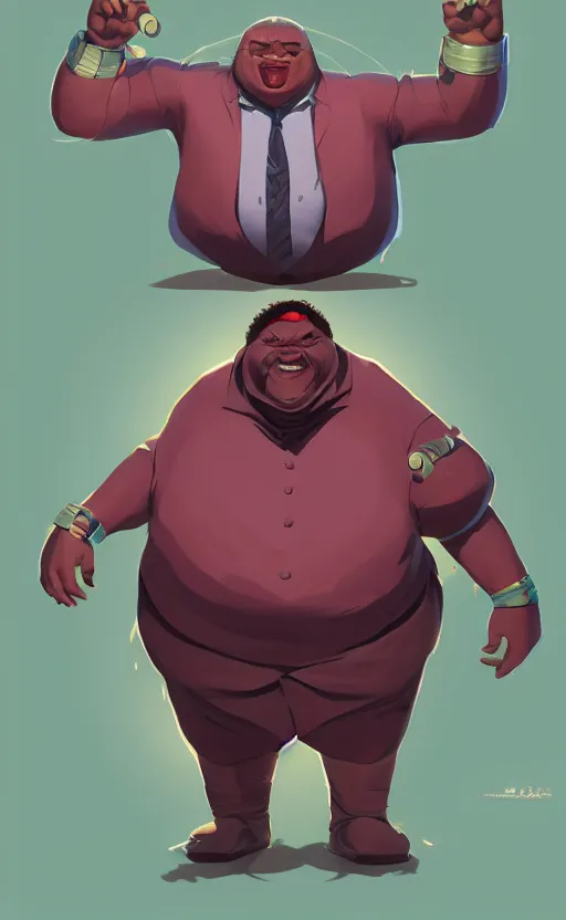 Prompt: overweight afrofuturist tribal afrika villain in business suit, Video game character design , 2d game fanart behance hd by Jesper Ejsing, by RHADS, Makoto Shinkai and Lois van baarle, ilya kuvshinov, rossdraws global illumination