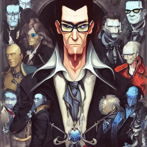 Prompt: portrait of Hank Hill Vampire Hunter Jean-auguste dominique ingres peter mohrbacher dave dorman castlevania sotn kingdom hearts artwork tombow