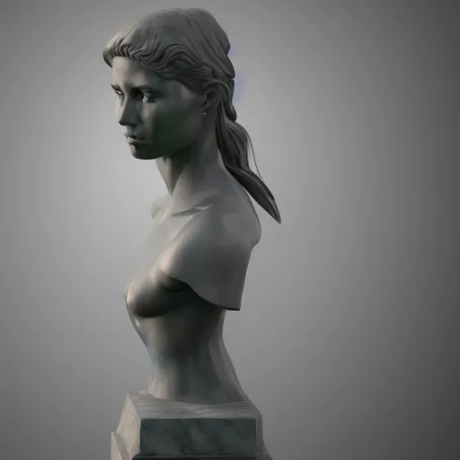 Image similar to neon marble statue of gorgeous woman, hyper realistic render, super detailed, photo quality, octane render, corona render