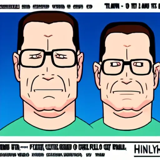 Prompt: Hank hill mugshot in the style of King of The Hill