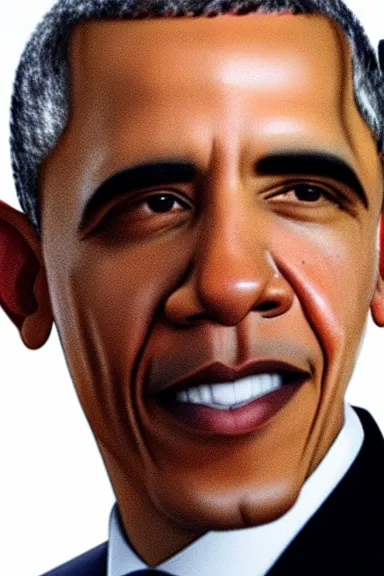 Image similar to a selfie of Obama with a double chin looking down