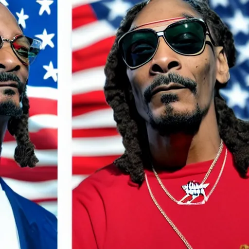 Image similar to snoop dogg making out with elon musk in front of the american flag, ( ( ( ( ( ( very detailed ) ) ) ) ) ), 8 k