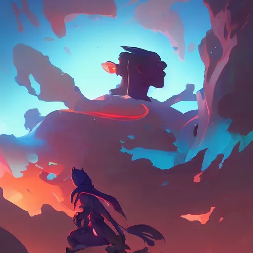 Image similar to hero world fooly cooly, behance hd by jesper ejsing, by rhads, makoto shinkai and lois van baarle, ilya kuvshinov, rossdraws global illumination