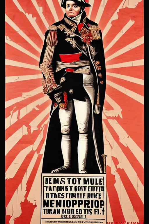 Image similar to Poster of Emperor Napoleon standing proudly, by Shepard Fairey