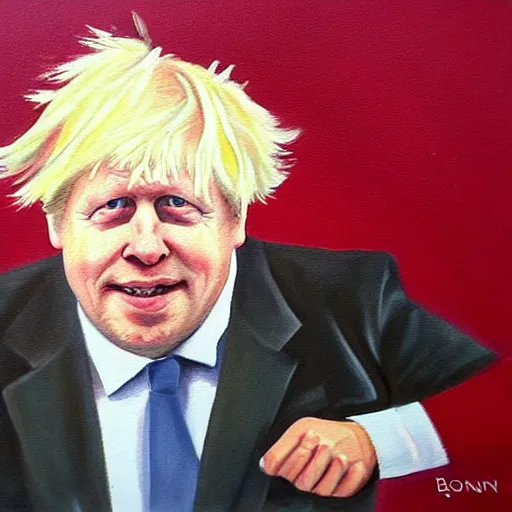 Image similar to beryl cook painting drawing of boris johnson