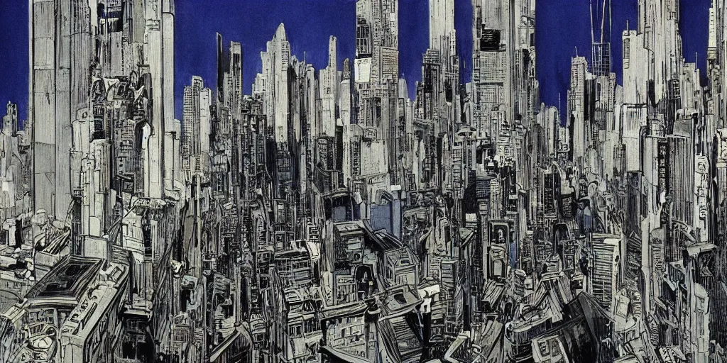 Prompt: a beautiful painting of city by al williamson, trending on artstation
