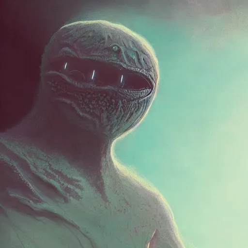 Image similar to creature from another planet in its natural environment. beautiful light and background. grainy and rough. soft colour scheme. beautiful detailed digital painting by lurid. ( 2 0 2 2 )