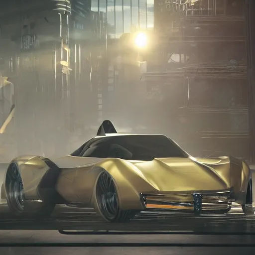 Image similar to car : motherboard forms designed by zaha hadid sci-fi futuristic ultra realistic photography, keyshot render, octane render, unreal engine 5 render, high oiled liquid glossy specularity reflections, ultra detailed, golden hour, dramatic lighting 4k, 8k, 16k in the style ofblade runner 2049 Cyberpunk 2077 ghost in the shell thor 2 marvel film : tilt shift: sharp focus