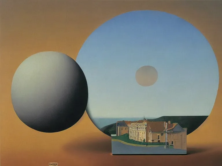 Prompt: painting with in a painting, painting by rene magritte, centered, high detail, high resolution