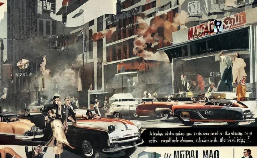 Prompt: a mid century advertisement for Mafia 2