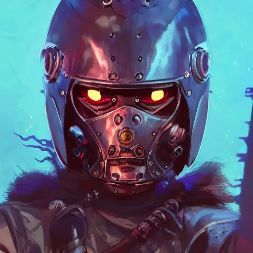 Image similar to cyberpunk viking helmet mask warrior goddess robot ninja fantasy, art gta 5 cover, official fanart behance hd artstation by jesper ejsing, by rhads, makoto shinkai and lois van baarle, ilya kuvshinov, ossdraws