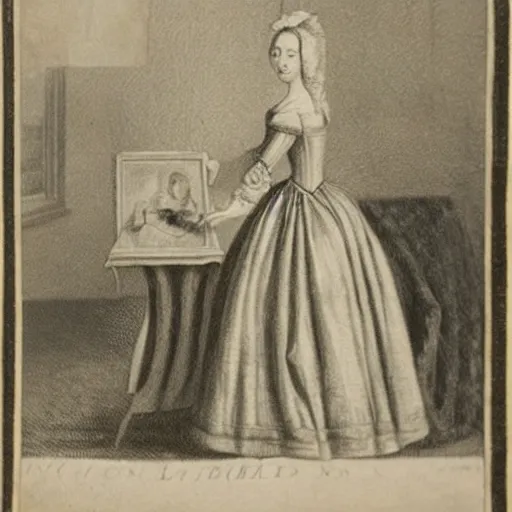 Prompt: photo of a woman in 1 7 5 0 london